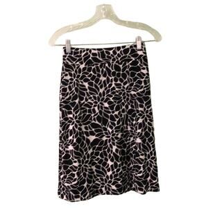 Merona Black & White Print Knit Skirt Woman Size XS Pull On Stretch